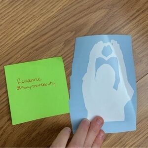 Heart Hands- Glossy White vinyl decal